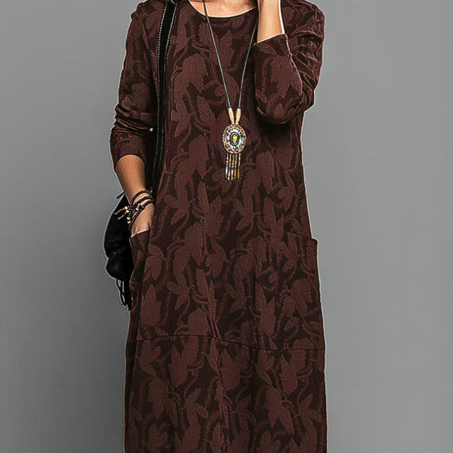 KASY | Casualowa zimowa sukienka z okrągłym dekoltem