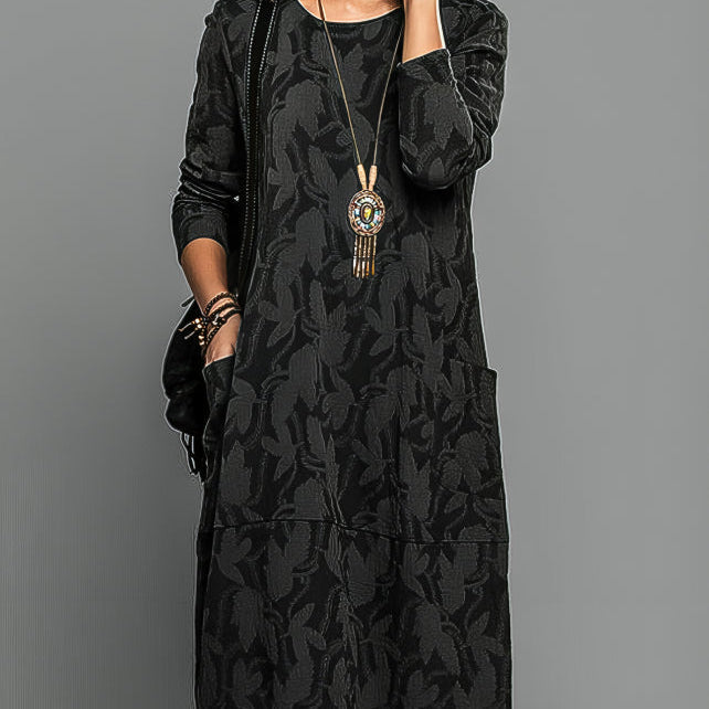 KASY | Casualowa zimowa sukienka z okrągłym dekoltem