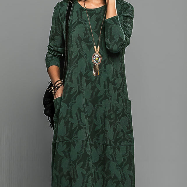 KASY | Casualowa zimowa sukienka z okrągłym dekoltem