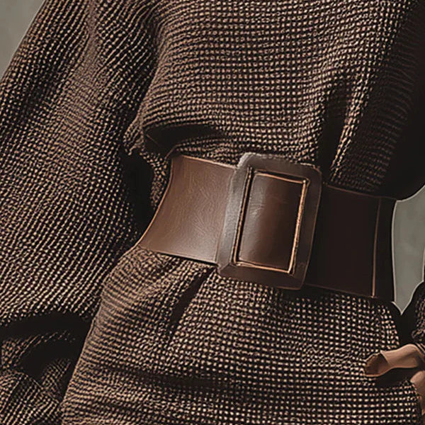 CLAIRE| Krótka Sukienka Dzianinowa z Dopasowanym Paskiem