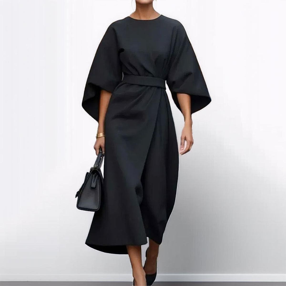 Katarzyna | Sukienka Maxi z Rękawem Kimono