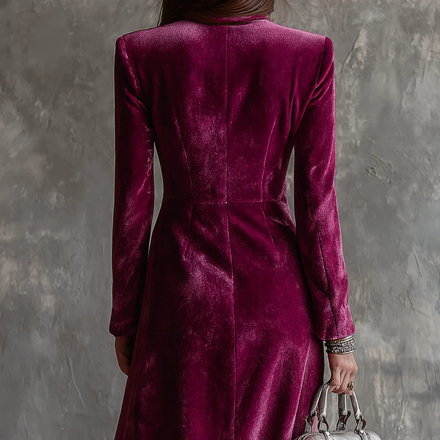 Wera | Welurowa Sukienka Blazer Maxi