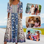 Zaria | Damska elegancka sukienka z nadrukiem w stylu boho